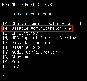 Console MFA