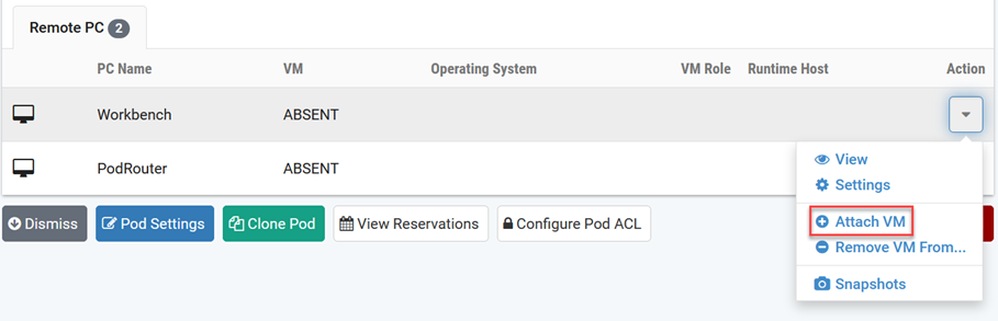 Remote PC Attach VM